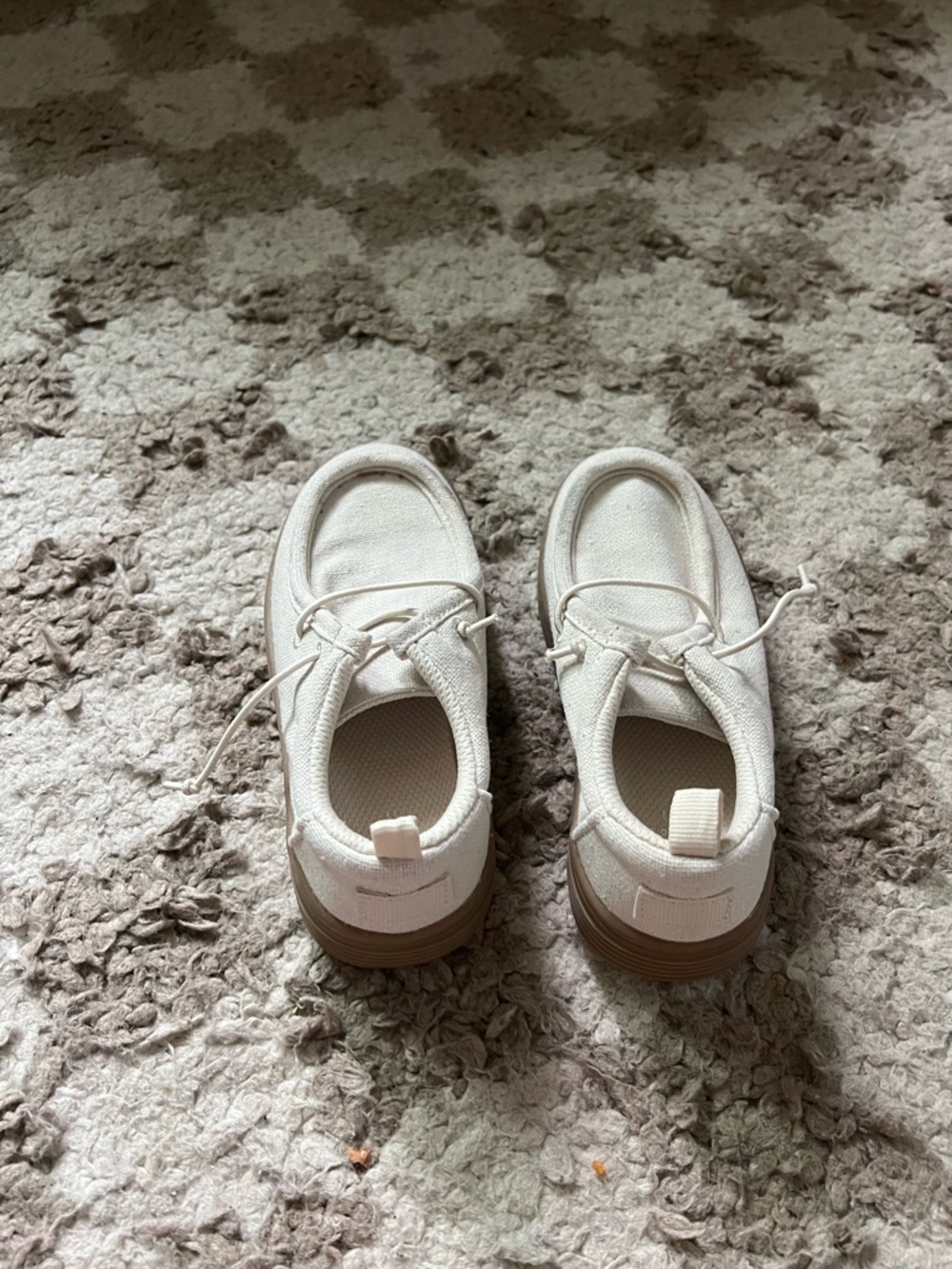 Casual Cream Canvas Lace-Up Shoes